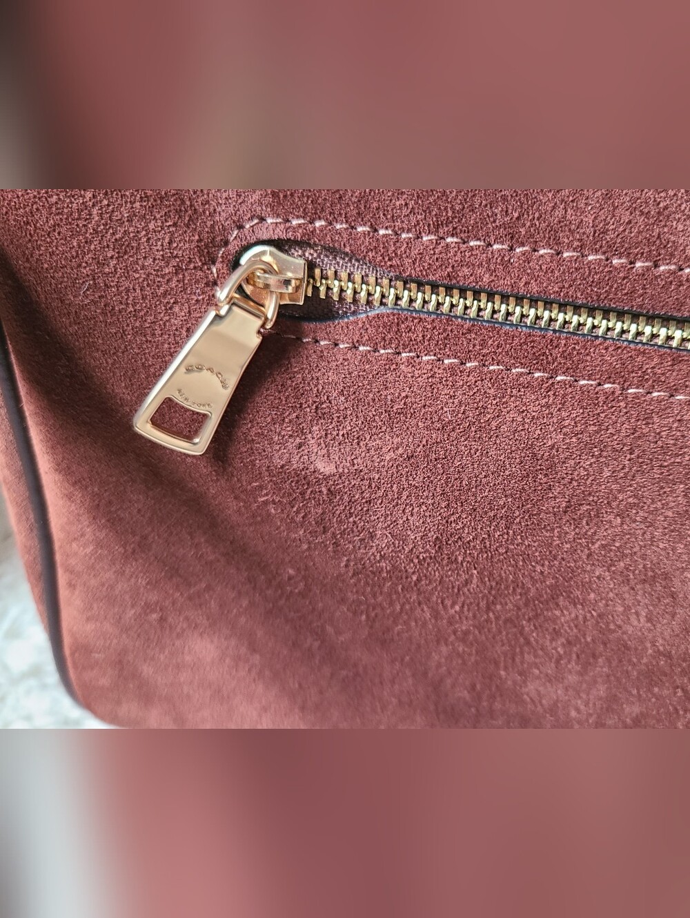 Coach Rowan Large Vintage Brown Suede Satchel - Picture 11 of 17